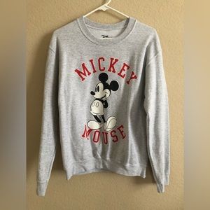 Womens Forever 21 Disney Mickey Mouse Graphic Heather Grey Sweatshirt Size Small